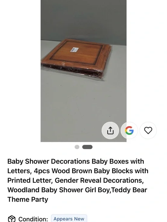 Wooden Baby Blocks Stackable Decor (Brown) - Picture 2 of 2